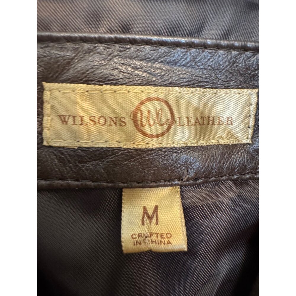 Wilsons Leather Brown Medium Womens Button-Up Coat With Pockets & Belt Detail - Picture 4 of 8